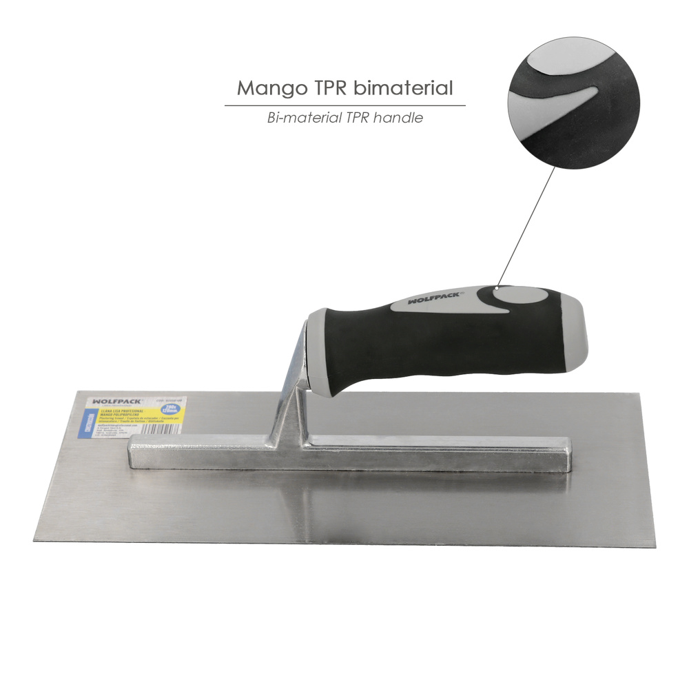 Llana Profesional Mango Polipropileno Lisa 280x120 mm.MANGO TPR
